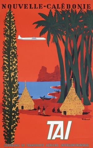 Nouvelle Caledonie TAI vintage travel poster